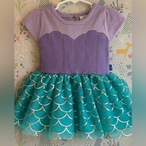 Disney Princess Ariel 12 Month Mermaid Poofy Seashell Tutu Dress Like New!